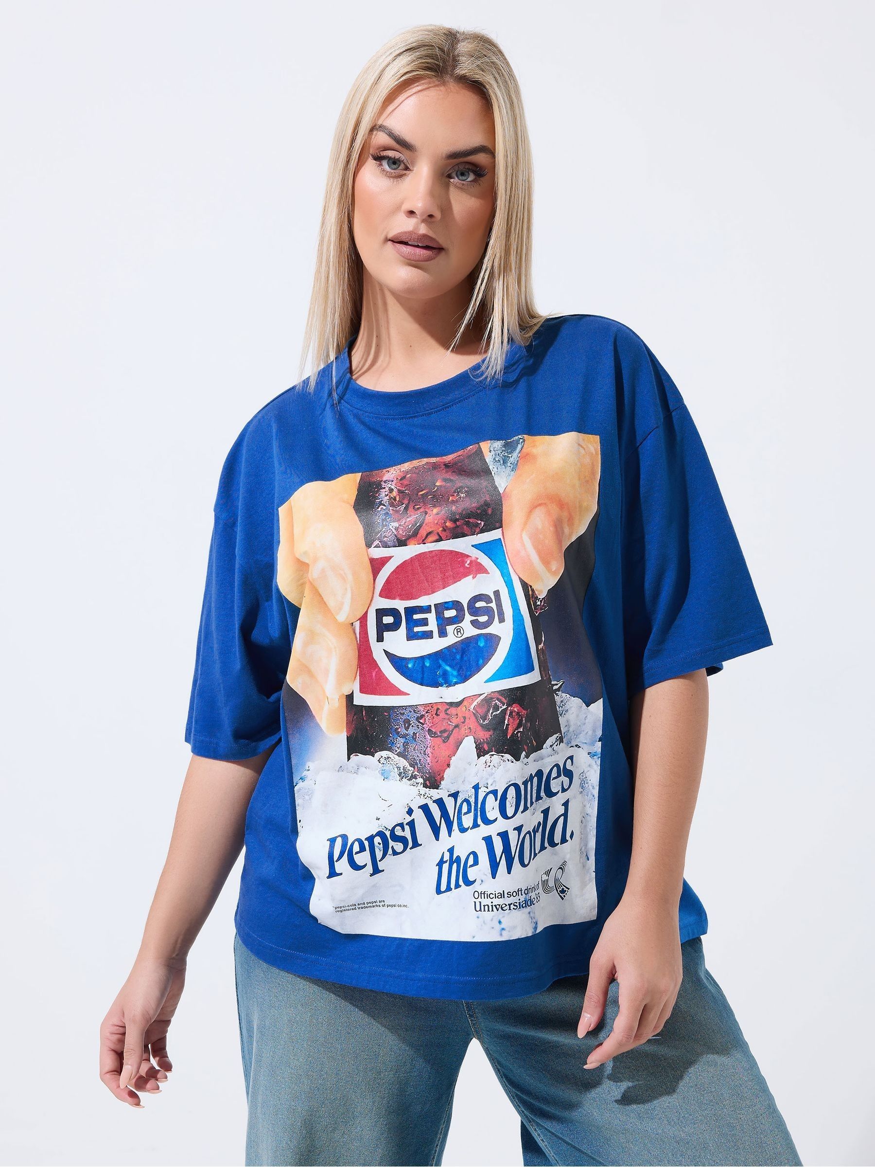 Buy Yours Curve Blue Limited Pepsi T-Shirt from Next USA