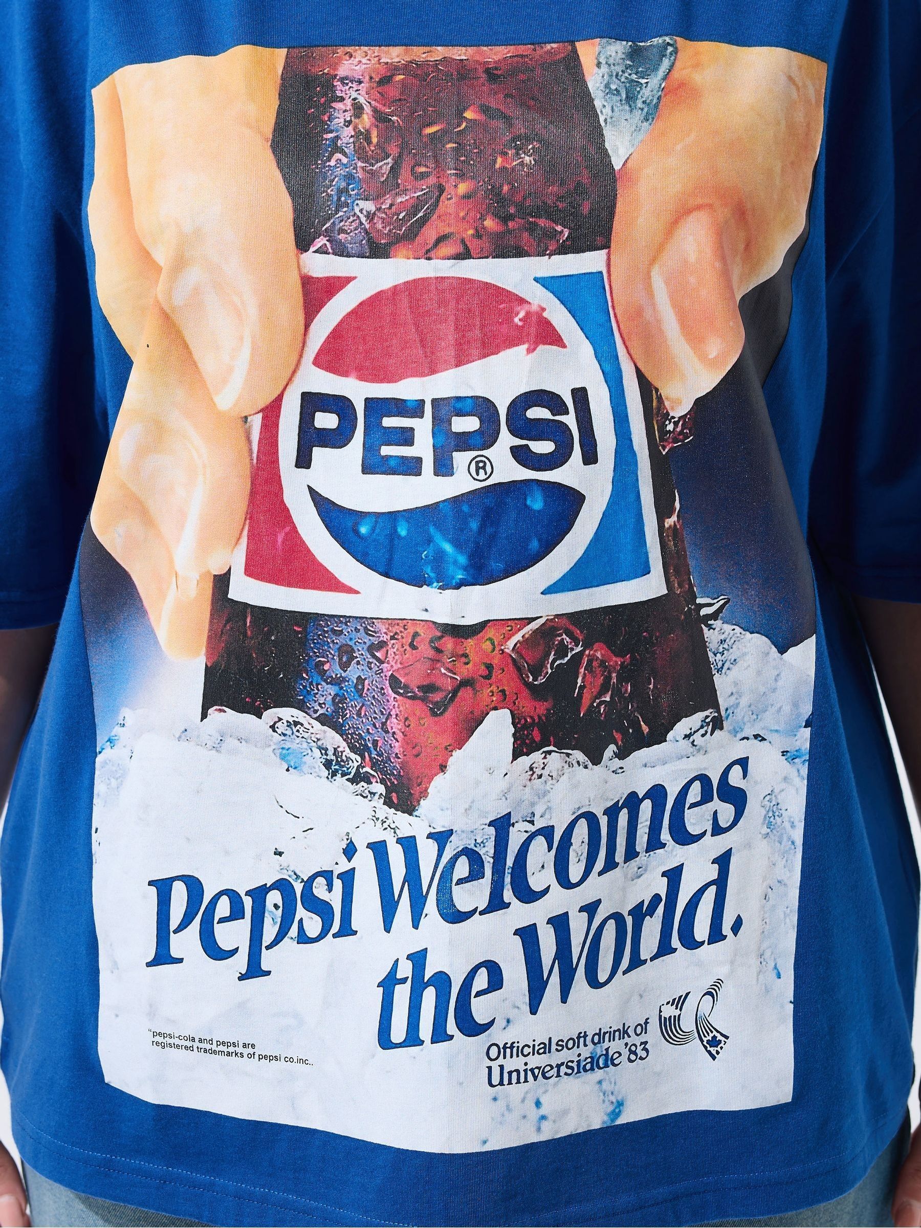 Buy Yours Curve Blue Limited Pepsi T-Shirt from Next USA