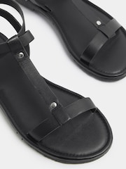 أسود - صندل جلادياتور من خامة جلد صناعي من Long Tall Sally - Image 5 of 5