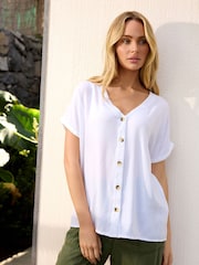 M&Co White Button Front Blouse - Image 2 of 6