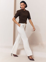 Chokoladebrun - Lipsy Cable Detail Knitted Top - Billede 2 af 5