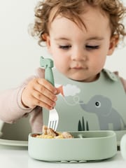 Done by Deer Green Easy-Grip Friends Powder Cutlery Set - Image 1 of 5