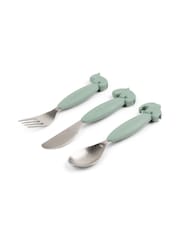 Done by Deer Green Easy-Grip Friends Powder Cutlery Set - Image 3 of 5
