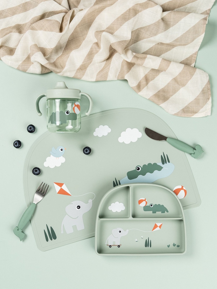 Done by Deer Green Easy-Grip Friends Powder Cutlery Set - Image 5 of 5