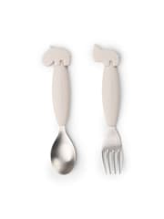 Done by Deer Natural Easy-Grip Deer Friends Spoon And Fork Set - Image 2 of 4