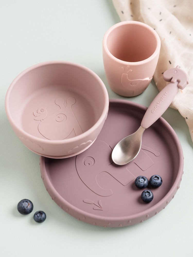 Done by Deer Pink Stick & Stay Deer Friends Dinner Set - Image 1 of 6