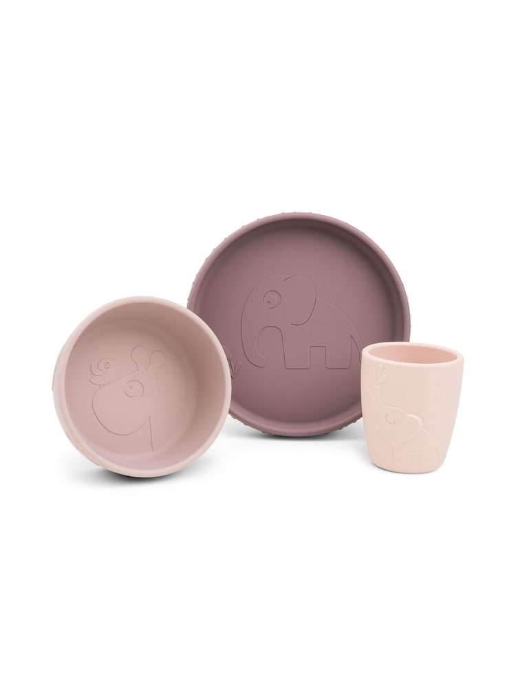 Done by Deer Pink Stick & Stay Deer Friends Dinner Set - Image 2 of 6