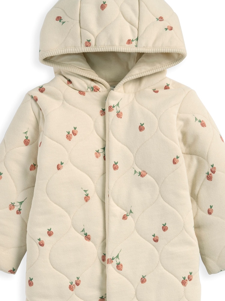 Mamas & Papas Cream Strawberry Pramsuit - Image 3 of 3 Mamas & Papas Cream Strawberry Pramsuit - Image 3 of 3
