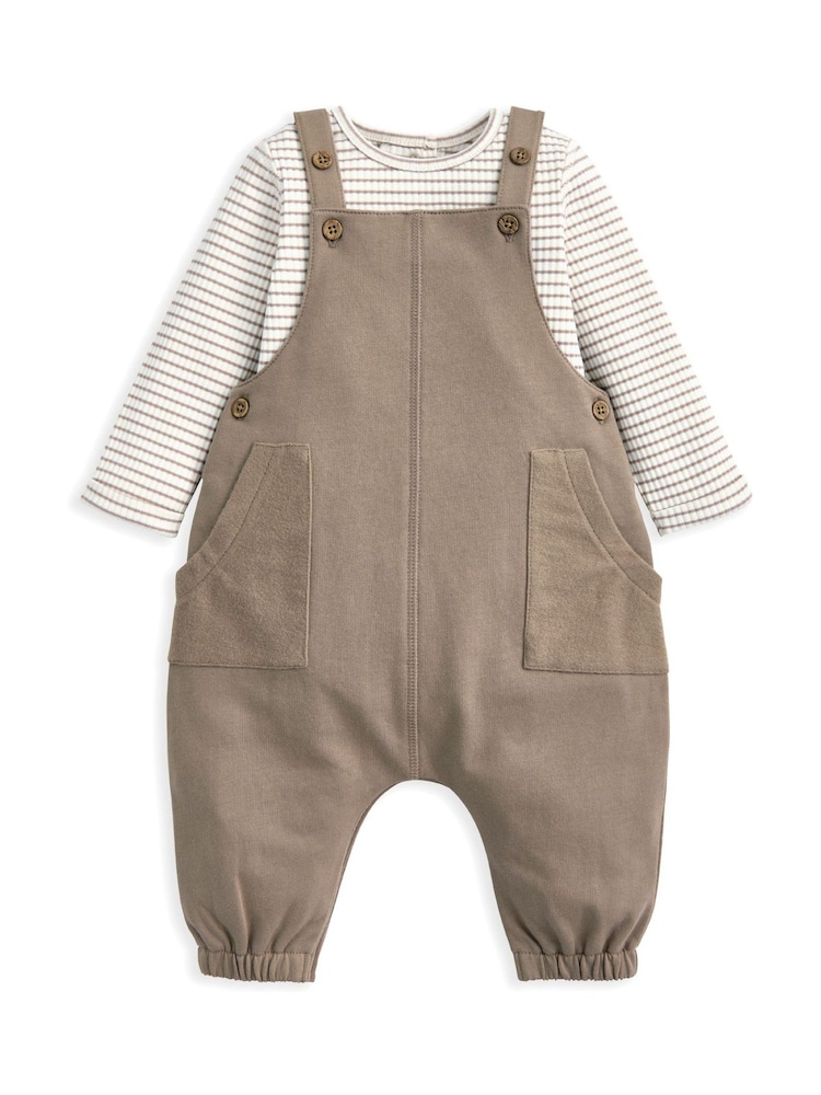 Mamas & Papas Dungarees & Stripe Bodysuit Set - Imagen 2 de 4 Mamas & Papas Dungarees & Stripe Bodysuit Set - Imagen 2 de 4