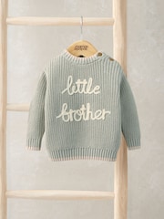 Mamas & Papas Green Little Brother Jumper - Image 1 of 3