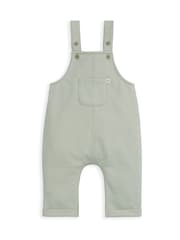 Mamas & Papas Green Sweat Dungaree & Bodysuit Set - Image 3 of 5