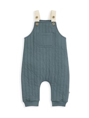 Mamas & Papas Blue Quilted Dungarees & Bodysuit Set - Image 3 of 4