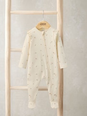 Mamas & Papas Pink Floral Print Zip Sleepsuit - Image 1 of 2