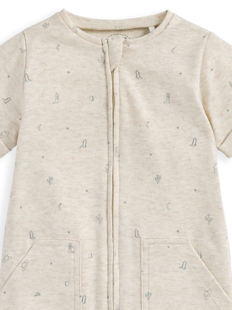 Mamas & Papas Cream Cowboy Print Shortie Romper - Image 3 of 3 Mamas & Papas Cream Cowboy Print Shortie Romper - Image 3 of 3