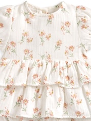 Mamas & Papas Pink Daisy Peplum Short Romper - Image 3 of 3