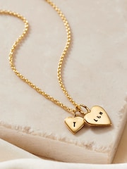 Posh Totty Designs Personalised Mother & Baby Heart Charm Necklace - Image 1 of 3