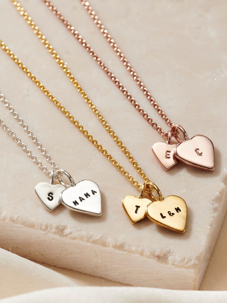 Posh Totty Designs Personalised Mother & Baby Heart Charm Necklace - Image 2 of 3