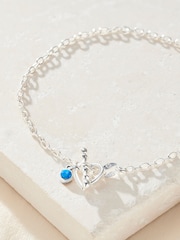 Posh Totty Designs Heart T Bar Birthstone Charm Bracelet - Image 1 of 4