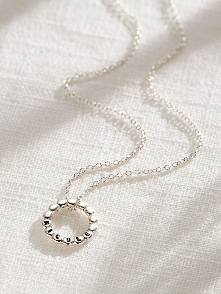 Posh Totty Designs Sterling Silver Personalised Beaded Mini Message Necklace - Image 1 of 4