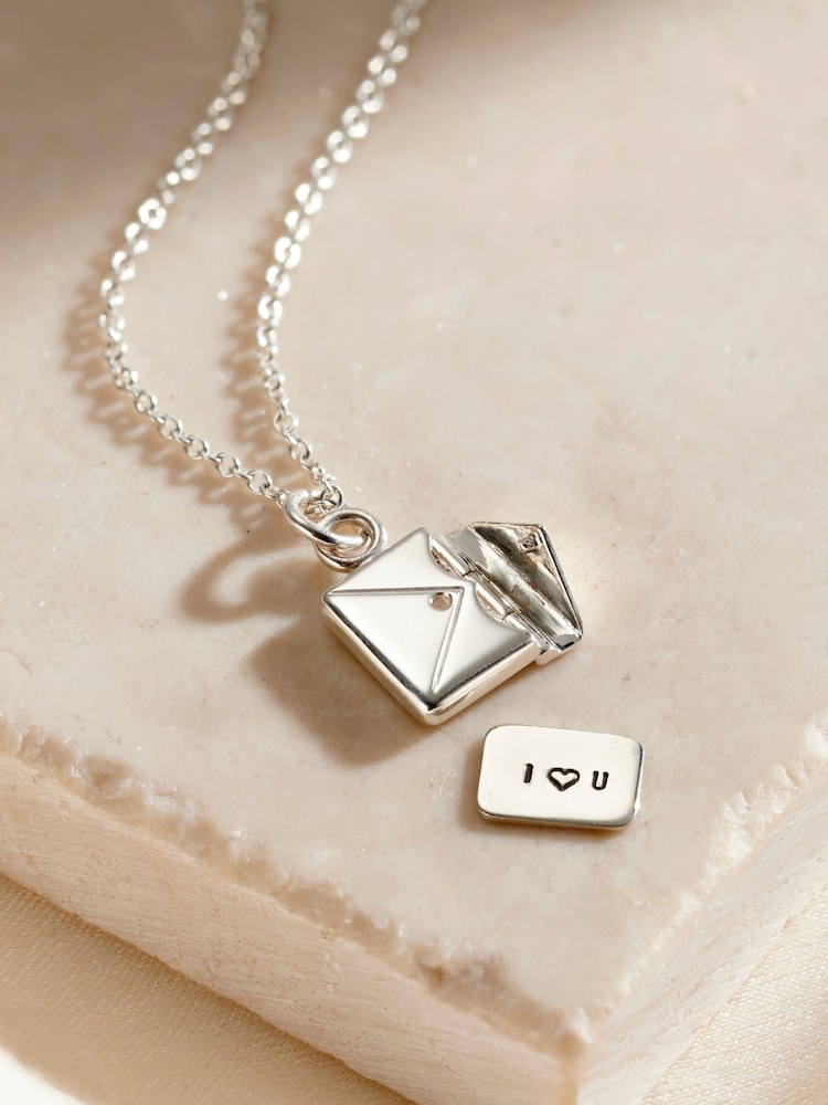 Posh Totty Designs Mini Personalised Message Envelope Necklace - Image 1 of 4