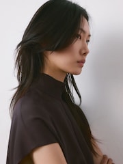 Mango Brown High Neck Loose Jumpsuit - Image 4 of 6