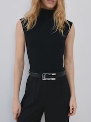 Mango Black Belted Jumpsuit - Image 4 of 6