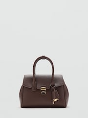 Mango Brown Charm Detail Small Bowling Bag - Image 1 of 3
