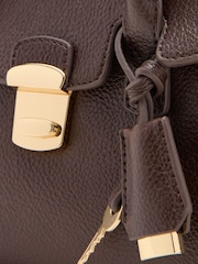 Mango Brown Charm Detail Small Bowling Bag - Image 3 of 3