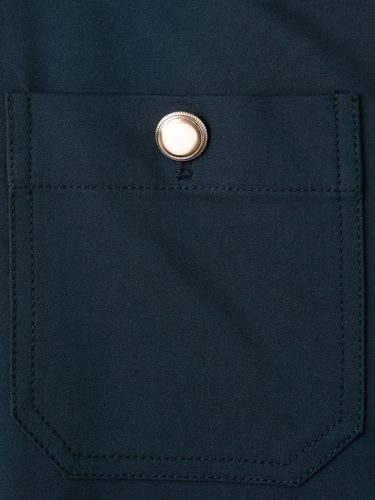 Mango Blue Mid Rise Straight Trousers With Jewel Buttons - Image 5 of 5