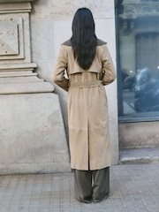 Mango Brown Suede Long Trench Coat - Image 3 of 6