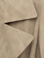 Mango Brown Suede Long Trench Coat - Image 6 of 6