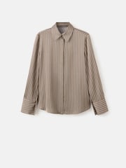 Mango Brown Stripe Long Sleeve Shirt - Image 1 of 2