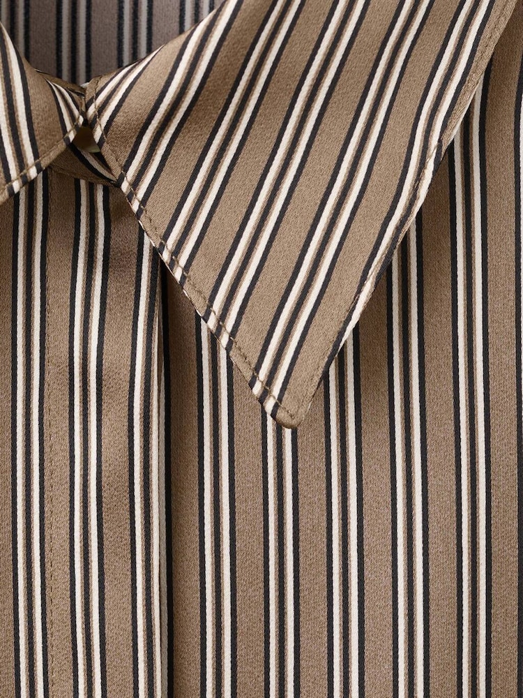 Mango Brown Stripe Long Sleeve Shirt - Image 2 of 2