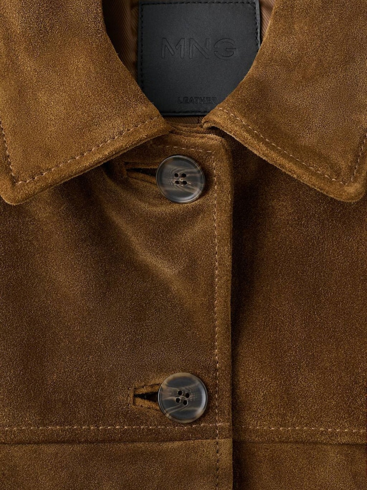 Mango Brown Suede Patch Pocket Jacket - Image 2 of 2