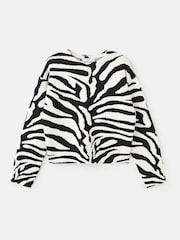 Mango Black Zebra Print Long Sleeve Jumper - Image 1 of 2