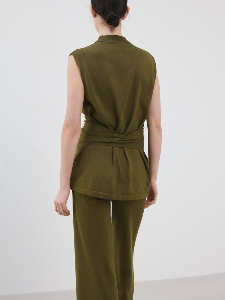 Mango Nude Tie Waist Detail Sleeveless Top - Image 2 of 6