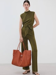 Mango Nude Tie Waist Detail Sleeveless Top - Image 3 of 6