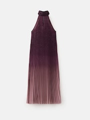 Mango Purple Pleated Sparkle Sleeveless Dress - Image 6 of 7