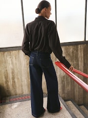 Mango Blue Wide Leg Jeans - Image 3 of 6