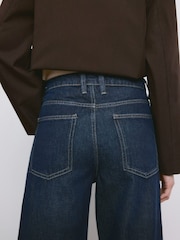 Mango Blue Turn Up Wide Leg Jeans - Image 4 of 6