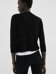 Mango Black Gold Button Half Cardigan - Image 3 of 6