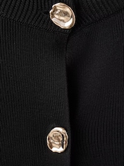 Mango Black Gold Button Half Cardigan - Image 6 of 6