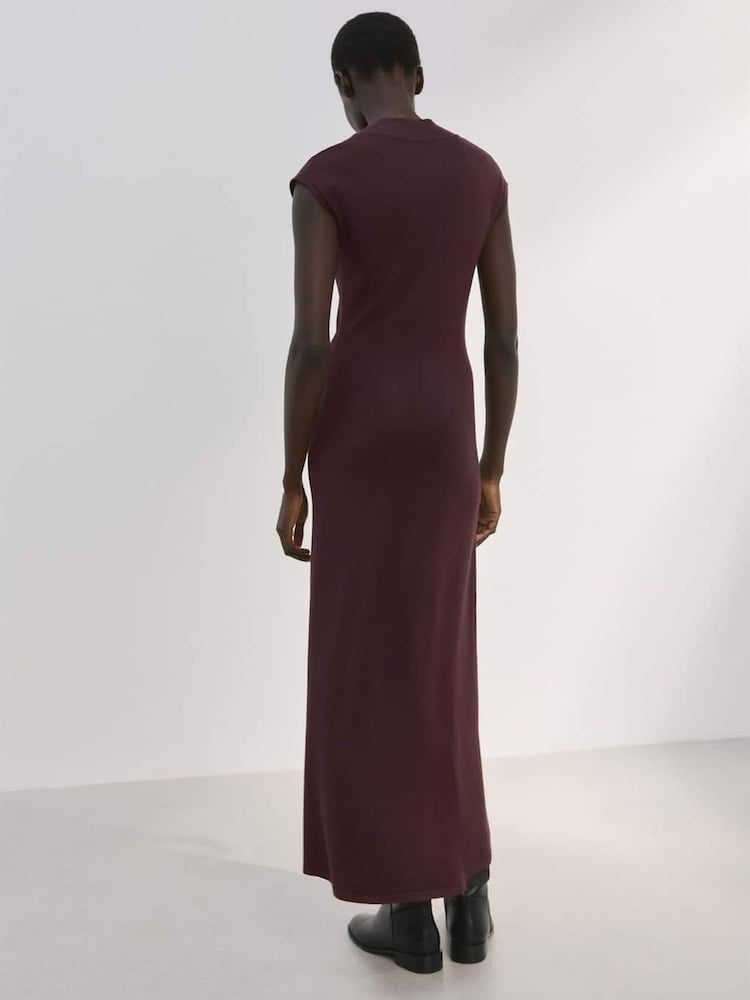 Mango Brown Fine Knit Maxi Dress - Image 2 of 6