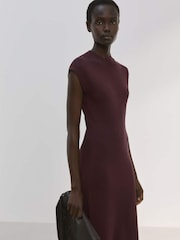 Mango Brown Fine Knit Maxi Dress - Image 3 of 6