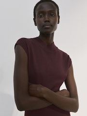 Mango Brown Fine Knit Maxi Dress - Image 4 of 6