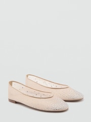 Mango Pink Embellished Ballet Pumps - Image 2 of 3