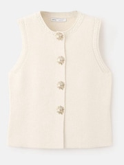 Mango Cream Detailed Gold Button Waistcoat - Image 6 of 7