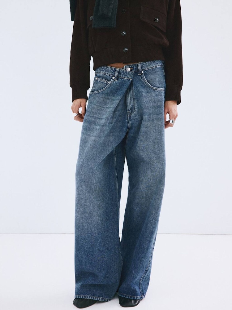 Mango Blue Wide Leg Jeans - Image 1 of 6