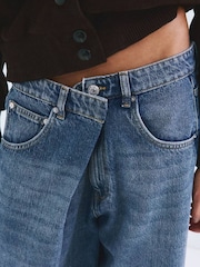 Mango Blue Wide Leg Jeans - Image 4 of 6