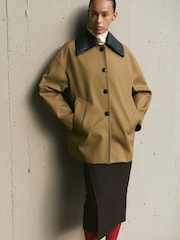 Mango Brown Detachable Collar Trench Coat - Image 1 of 6